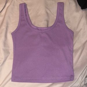 SHEIN Rib-knit Solid Tank Top — Purple